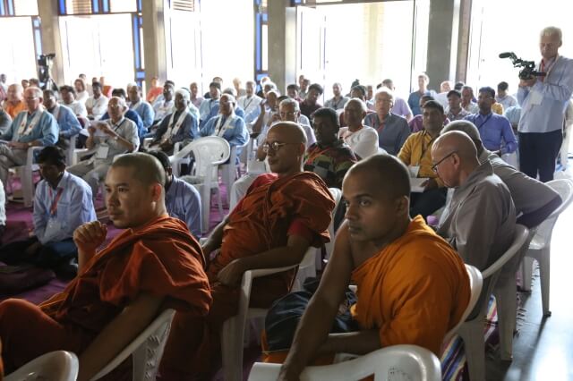 Audience listen intently to Sunim's speech